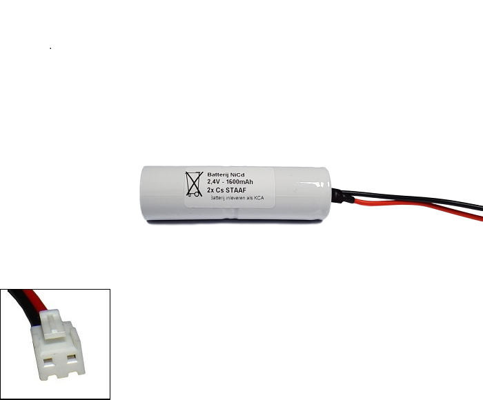 Arts Energy (Saft) NiCd 2,4V 1600mAh 2xCs VNT staaf met S04 aansluiting