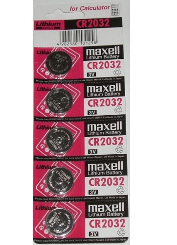 CR2032 knoopcell 3V Maxell (5 stuks)