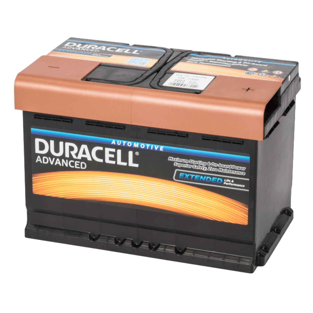 Bitterheid engel Leia Auto accu Duracell Advanced DA 74 (12V 74Ah)