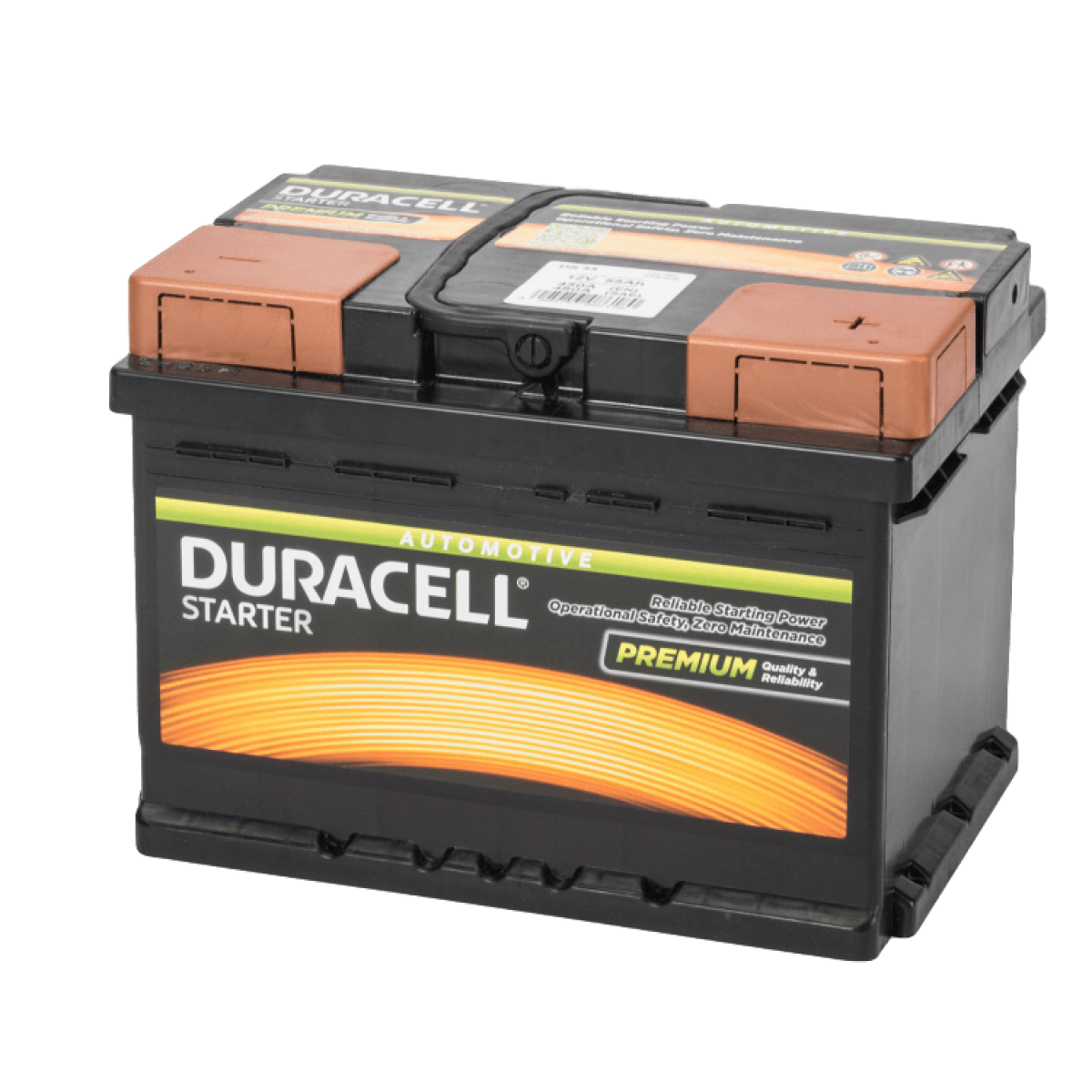 bladzijde plank verzameling Auto accu Duracell Starter DS 55 (12V 55Ah)