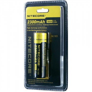 Li-Ion 18650 3,7V 2300mAh panasonic batterij buttom top van Nitecore