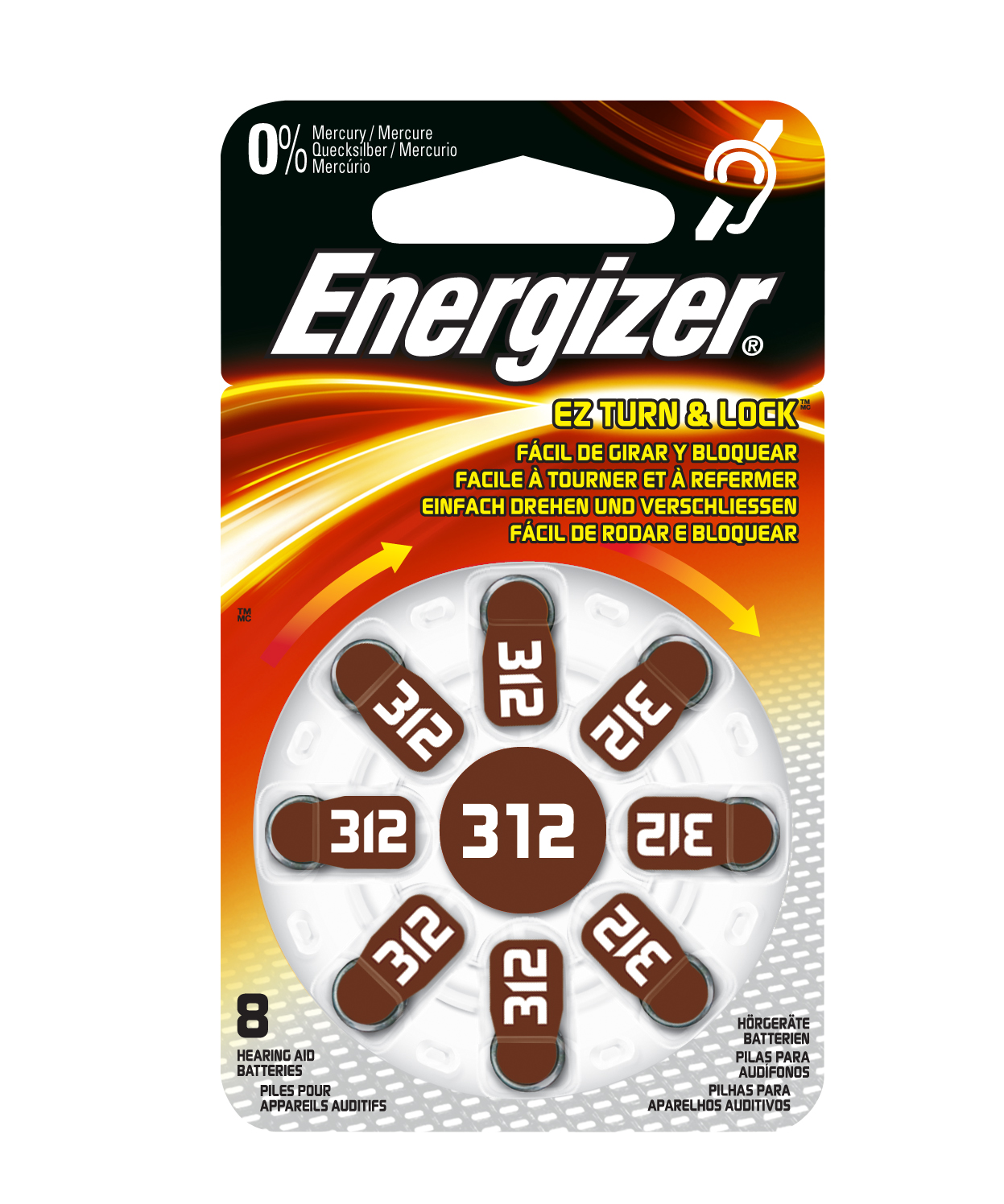 Energizer AC 312 hoortoestel batterijen 
