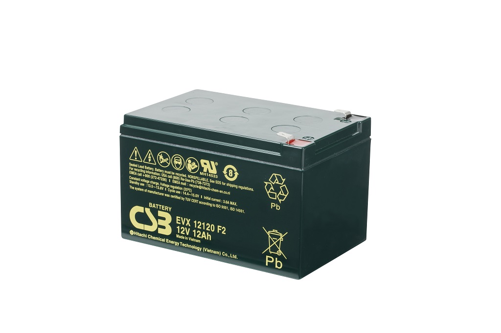 Deep cycle AGM loodaccu 12V 12Ah EVX12120 F2 van CSB Battery