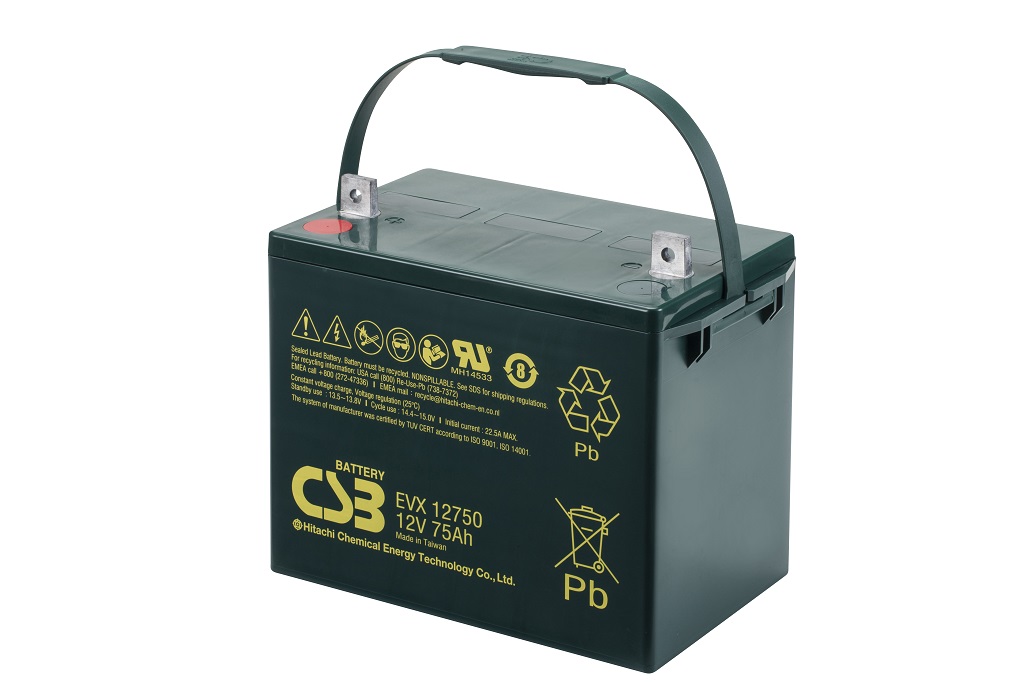 Deep cycle AGM loodaccu 12V 75Ah EVX12750 van CSB Battery