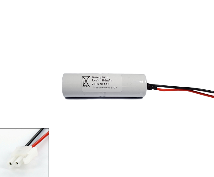 NiCd 2,4V 1800mAh 2xCs HT staaf met S22 aansluiting