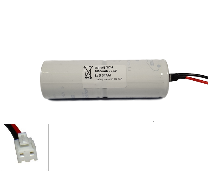 NiCd 2,4V 4000mAh 2xD HT staaf met S04 aansluiting