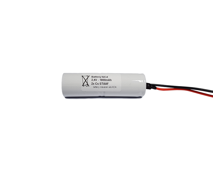 Noodverlichting accu NiCd 2,4V 1800mAh Cs 2STAAF - Draadaansluiting