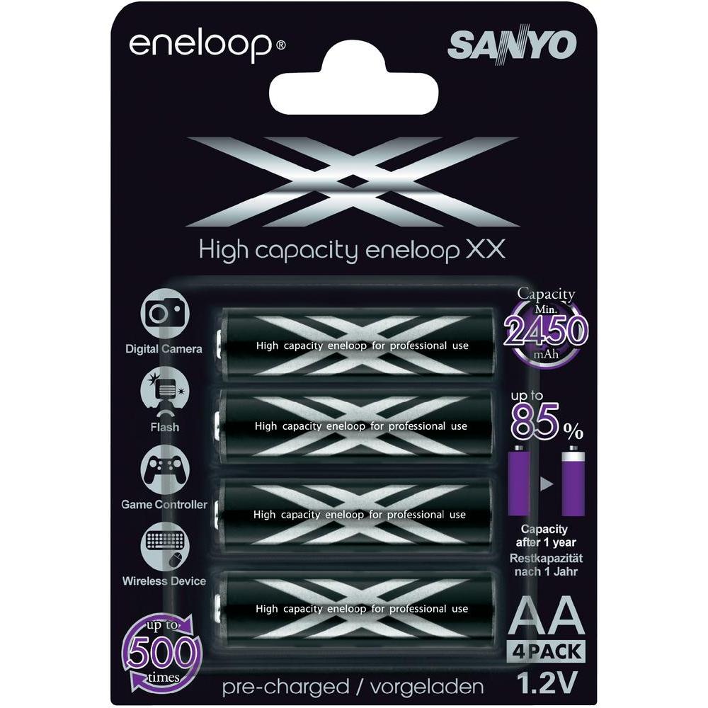 Sanyo XX Eneloop AA-batterijen 1.2V 2450mAh (4 stuks)