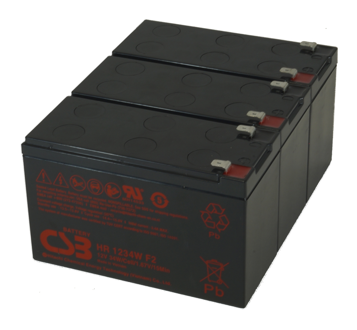 UPS vervangings batterij 3 x HR1234WF2 CSB Battery