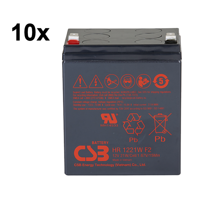UPS noodstroom accu 10 x HR1221WF2 van CSB Battery