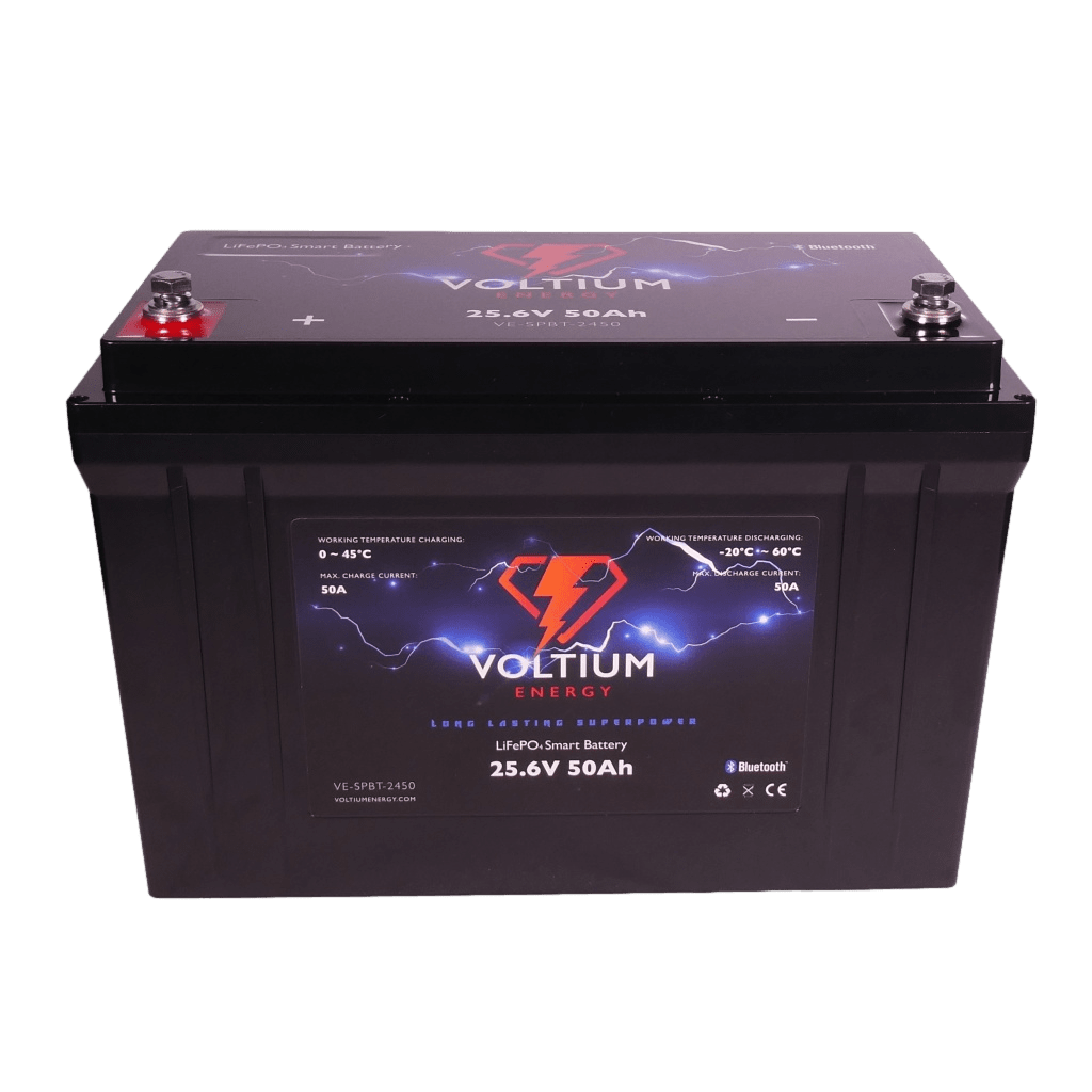 Voltium Energy® LiFePO4 Lithium accu 25,6V 50Ah met APP